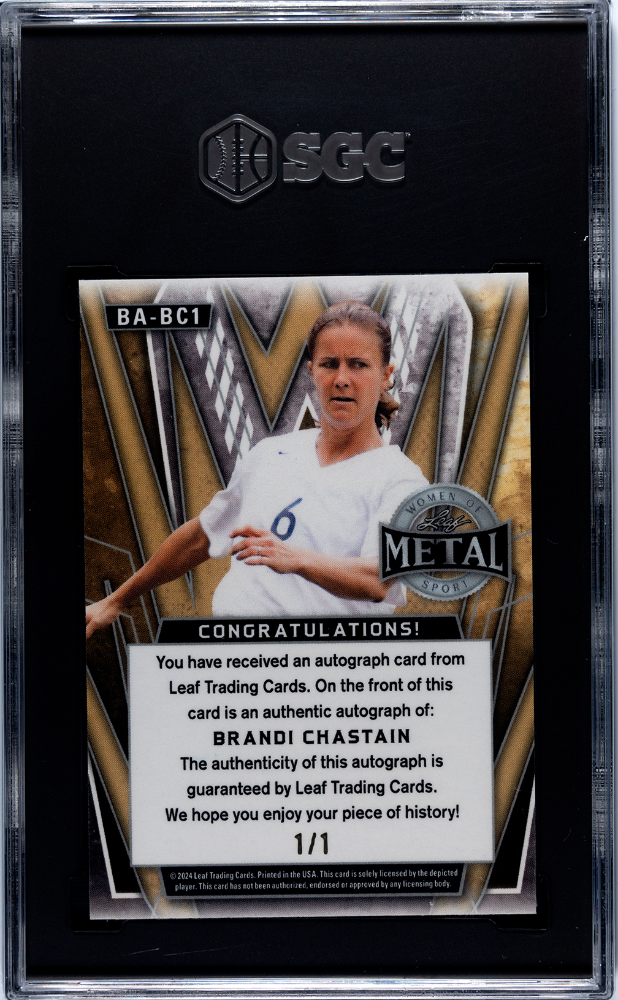 2024 Leaf Metal Women Of Sport Brandi Chastain AUTO Red Wave #1/1 SOCCER SGC 9.5