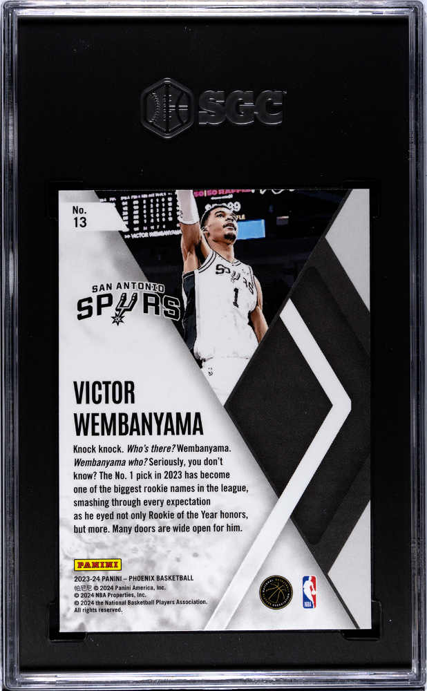 2023-24 Panini Phoenix Victor Wembanyama #13 Instant Phenom SGC 10 POP 13