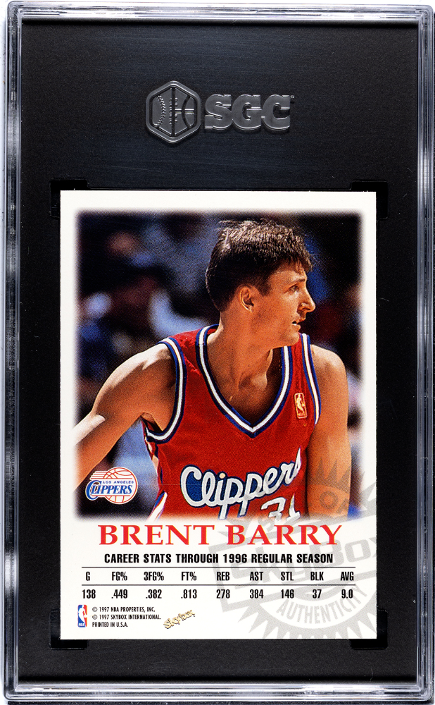 1997 Skybox Premium Brent Barry Autographics SGC 9