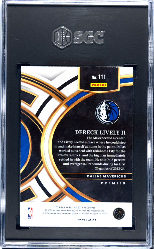 2023-24 Panini Select Dereck Lively II #111 Scope Prizm SGC 9.5