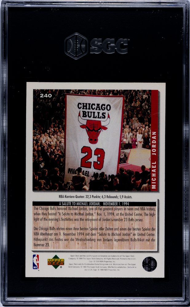 1994-95 Upper Deck Collector's Choice Michael Jordan #240 German SGC 9.5 POP 1