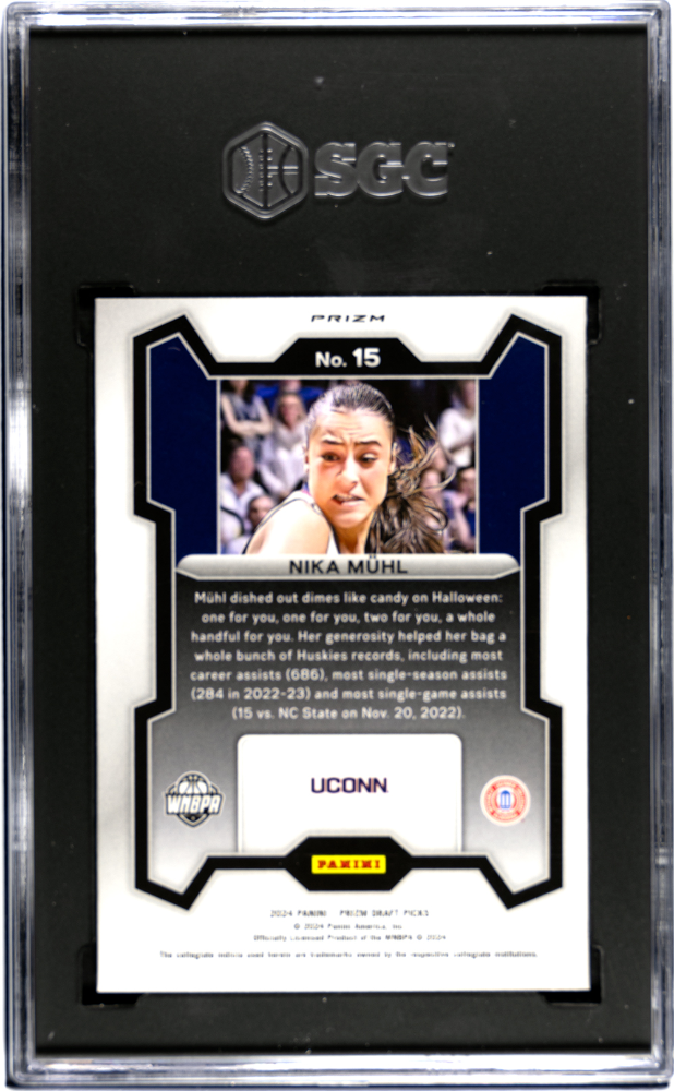 2024 Panini Prizm D.P. Nika Muhl #15 Green Wave SGC 9 POP 1