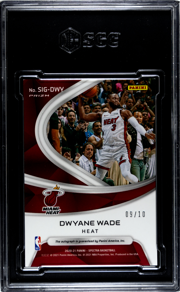 2020-21 Spectra Dwyane Wade #SIG-DWY Sigs. Asia Prizm SGC 9 /10 auto pop 1