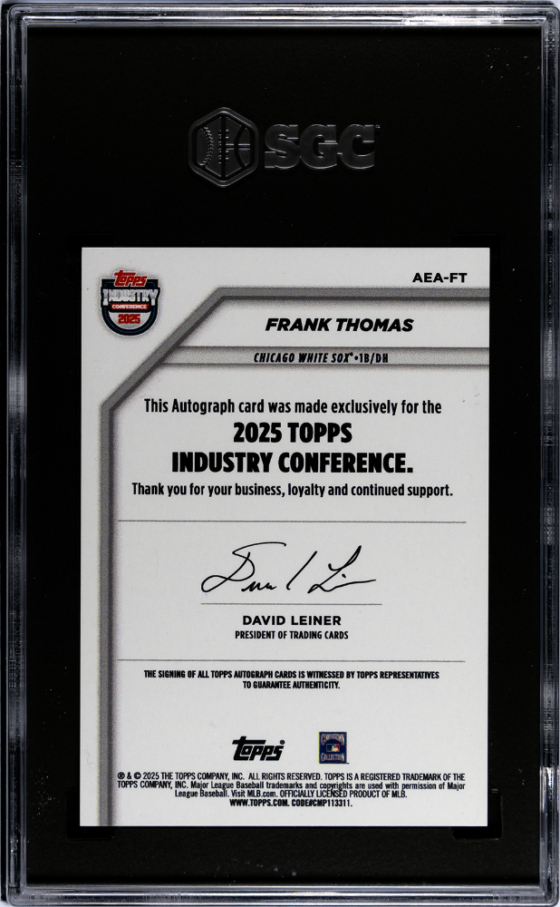 2025 Topps Industry Conference Frank Thomas #AEA-FT Auto SGC 10 pop 2