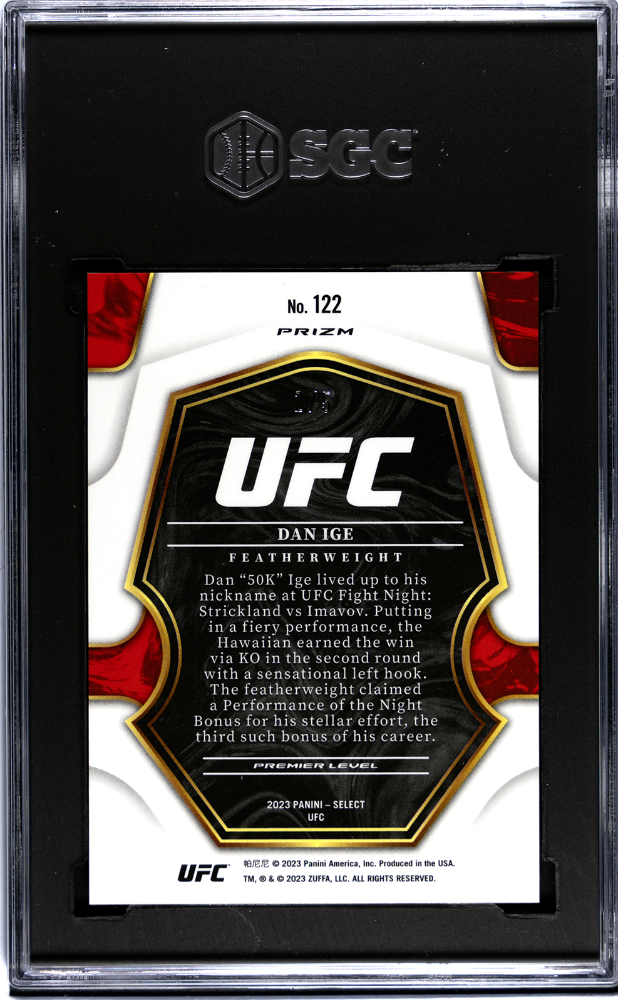 2023 Panini Select Ufc Dan Ige #122 Green Prizm SGC 9.5 /5 pop 1