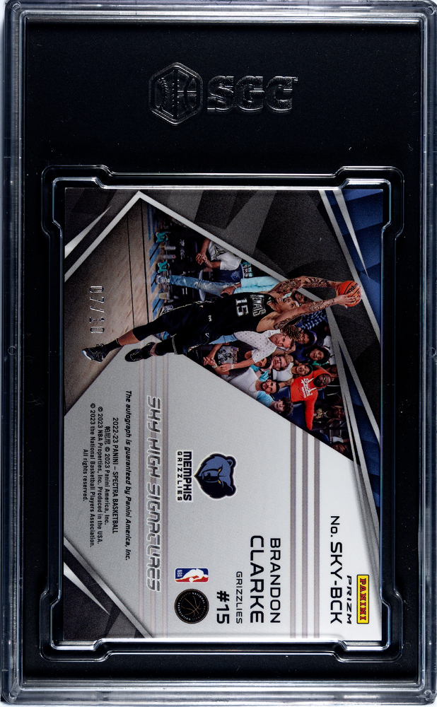 2022-23 Spectra Brandon Clarke #SKY-BCK Sky High Sigs. Gold Prizm SGC 9 pop 1