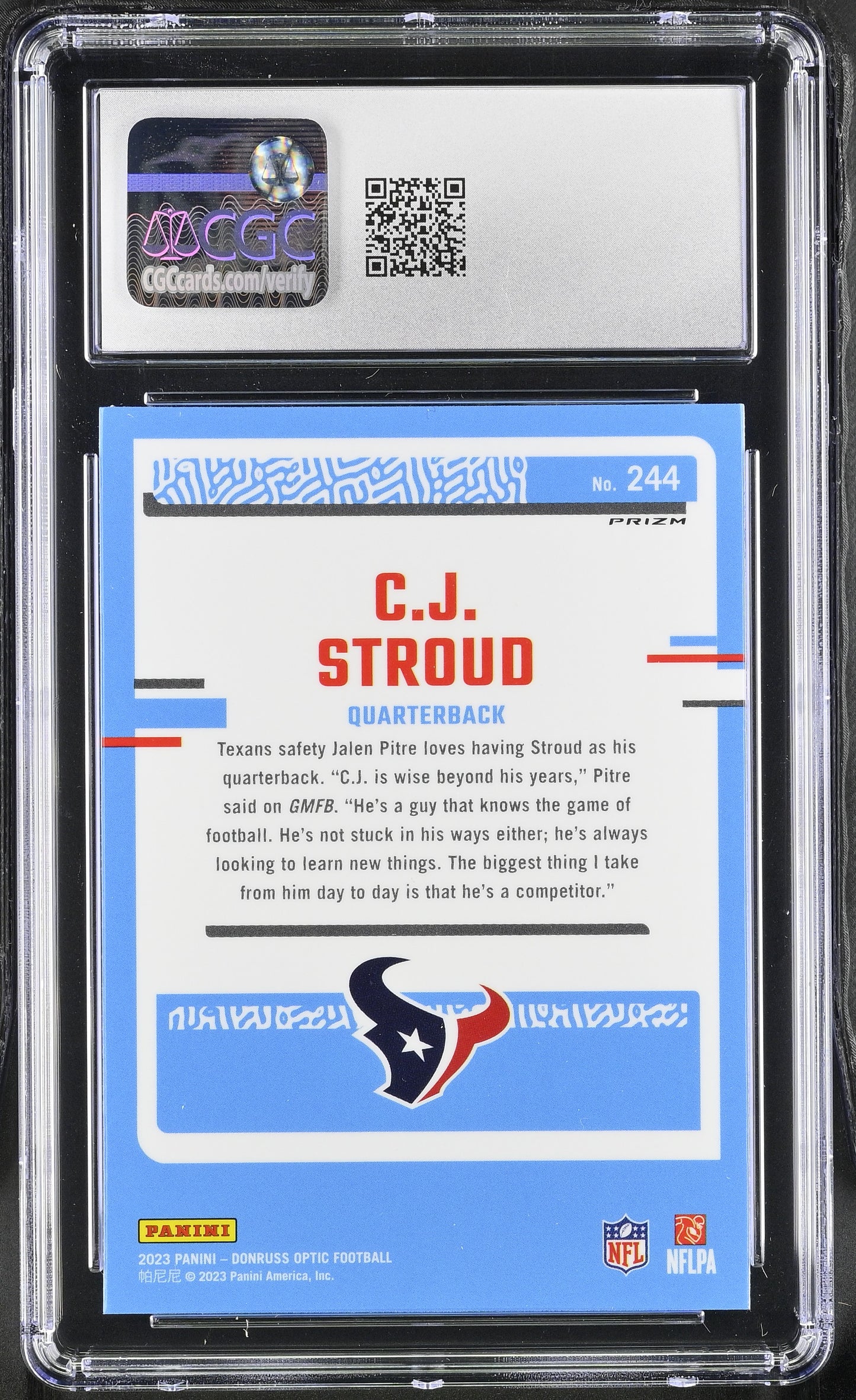 2023 Donruss Optic C.J. Stroud #244 Pink CGC 10 POP 4