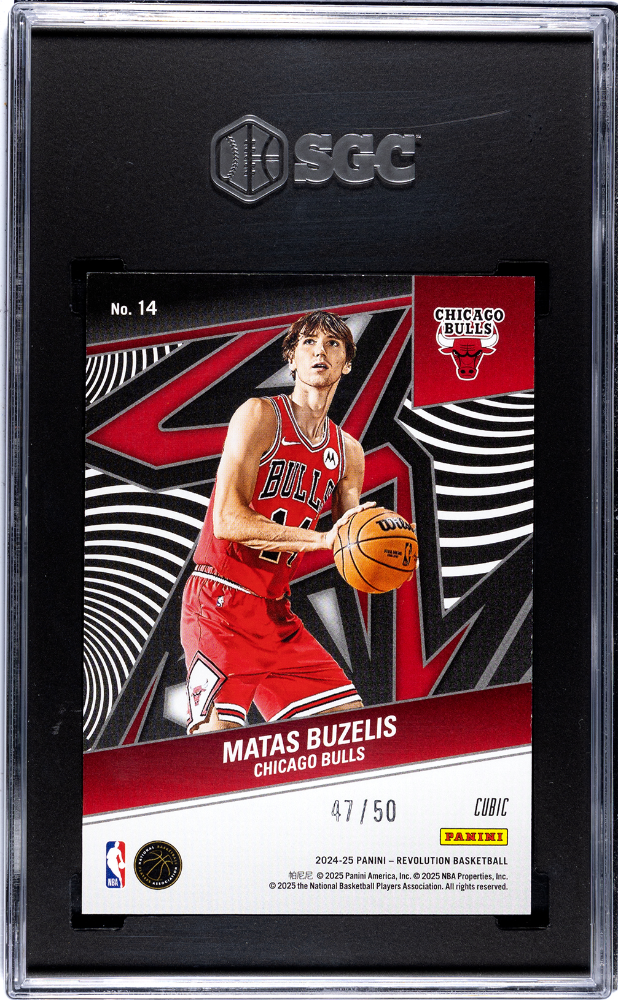 2024-25 Panini Revolution Matas Buzelis #14 Rookie Cubic #47/50 SGC 8
