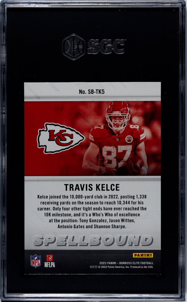 2023 Panini Elite Travis Kelce #SB-TK5 Spellbound SGC 9 POP 1