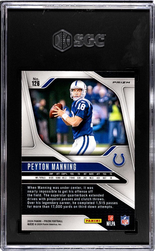2024 Panini Prizm Peyton Manning #126 Silver SGC 9