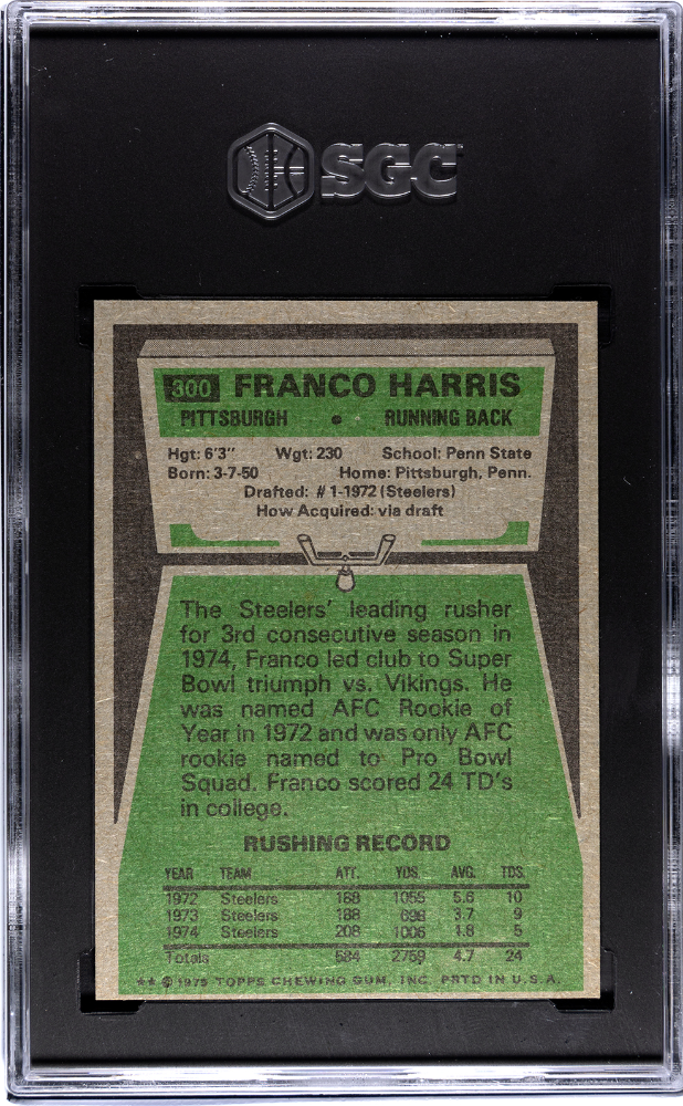 1975 Topps Franco Harris #300 SGC 9