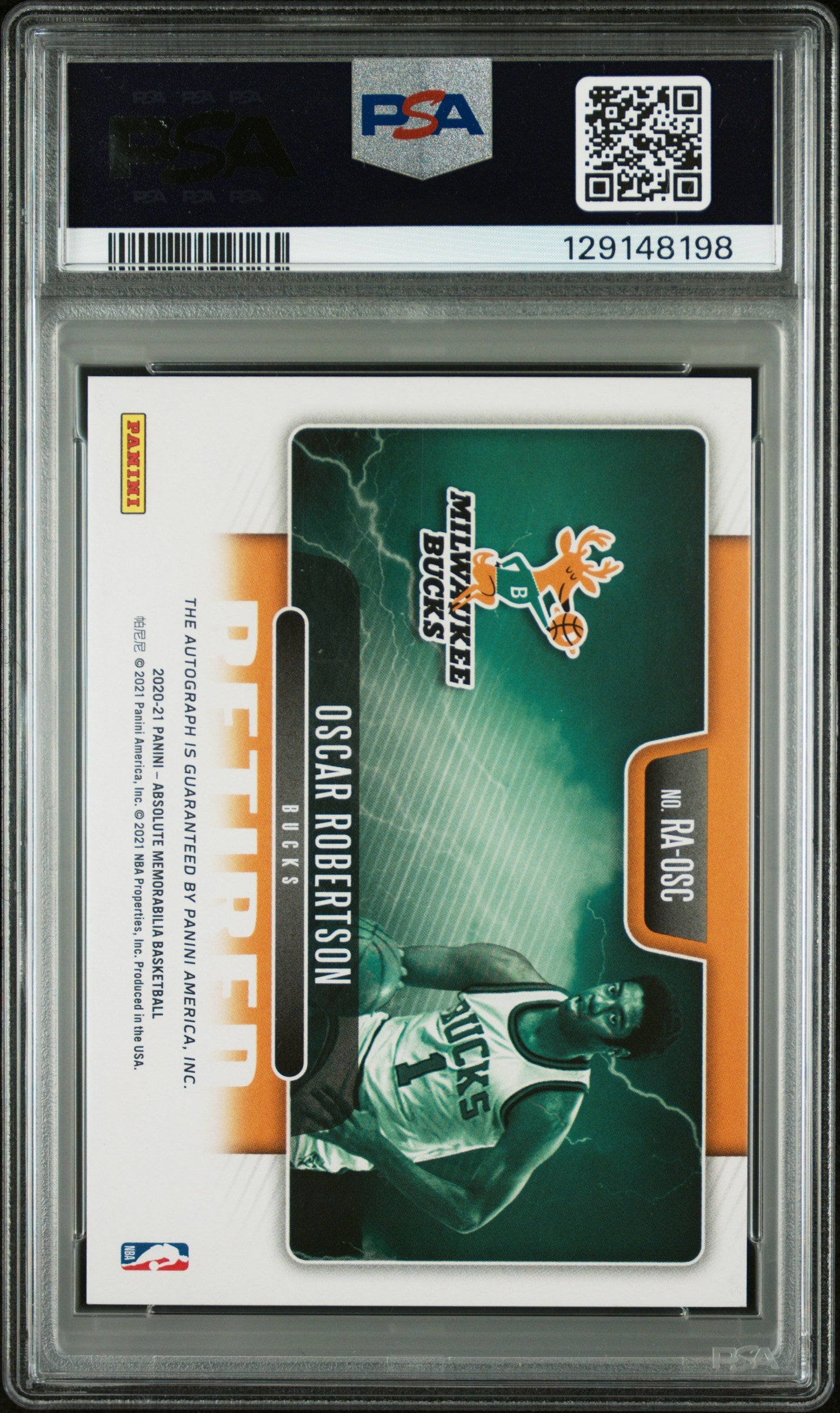 2020 Absolute Memorabilia Retired Auto Oscar Robertson Level 2 PSA 8 /10 pop 1