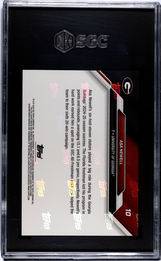 2025 Bowman U Now March Madness Asa Newell #10 Blue SGC 9.5 /49 pop 1