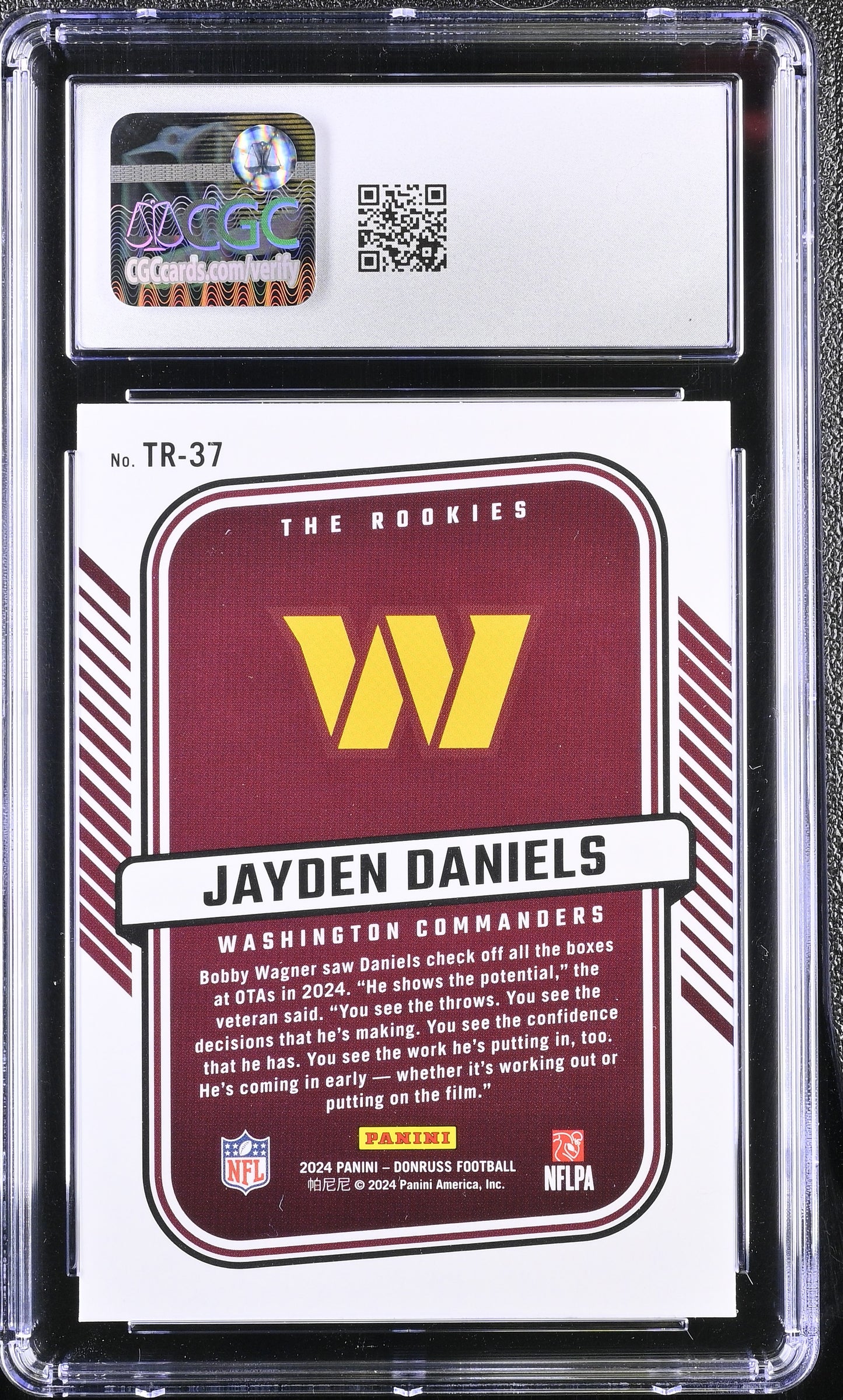 2024 Donruss Jayden Daniels #TR-37 The Rookies CGC 10