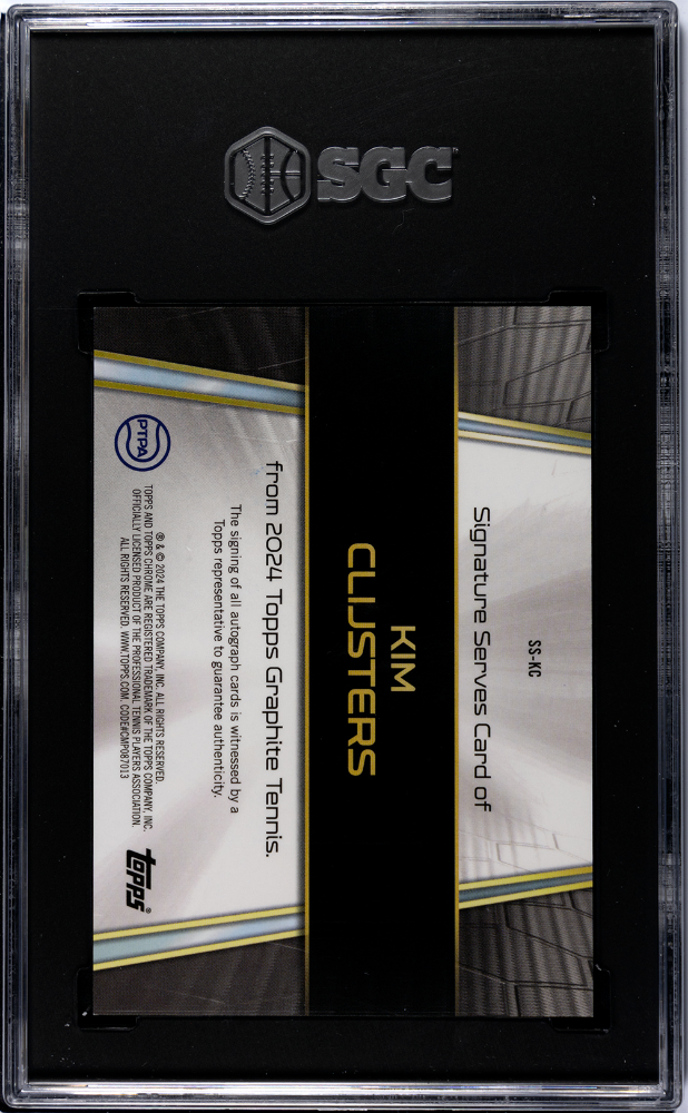 2024 Topps Graphite Kim Clijsters Signature White Refractor #1/10 POP 1 SGC 9