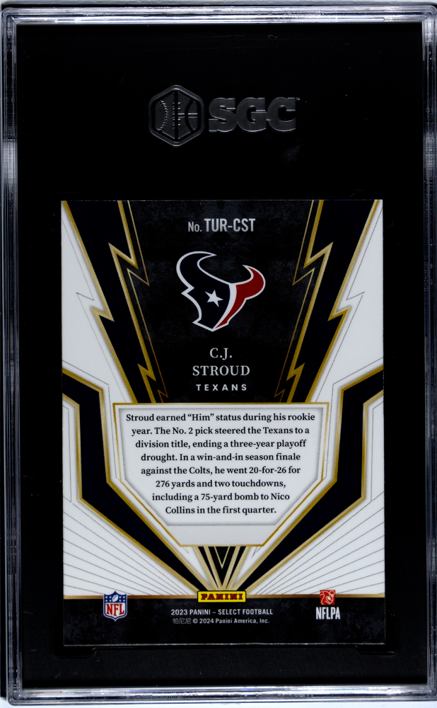 2023 Panini Select CJ Stroud #TUR-CST Turbocharged SGC 10