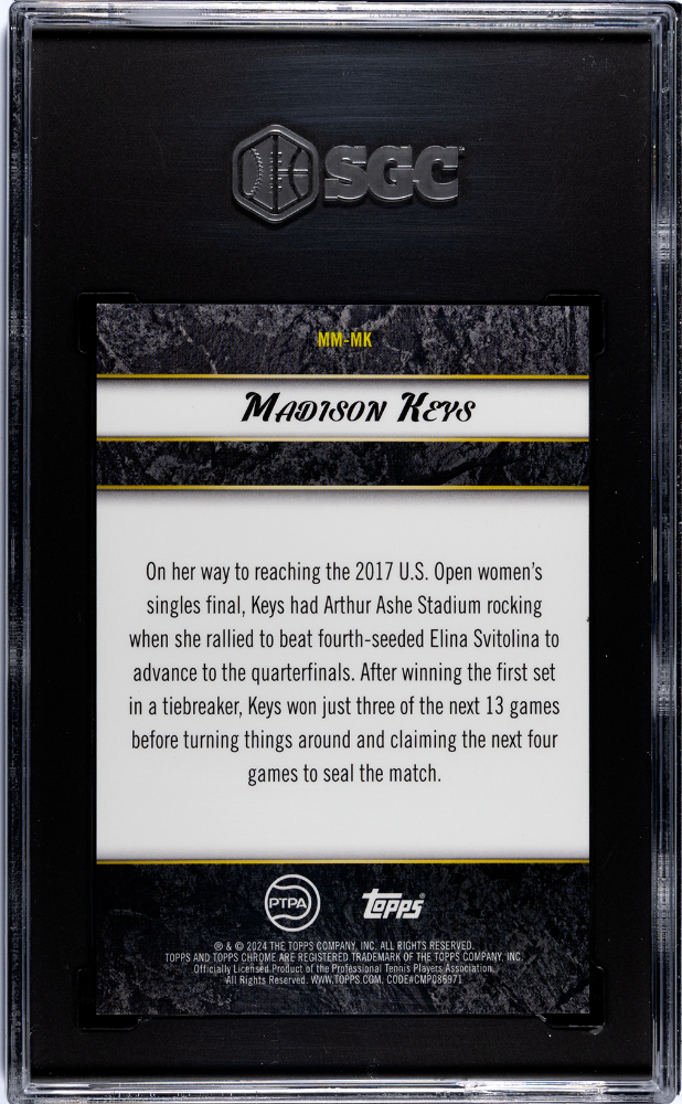 2024 Topps Graphite Madison Keys #1/25 Match Master Gold Refractor SGC 9.5 POP 1