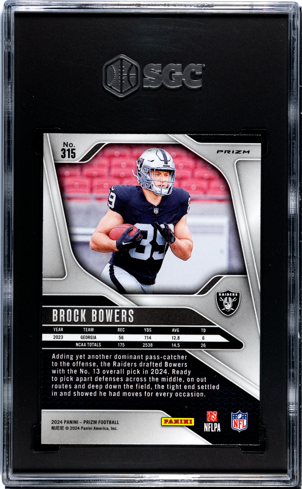 2024 Panini Prizm Brock Bowers #315 Silver SGC 9