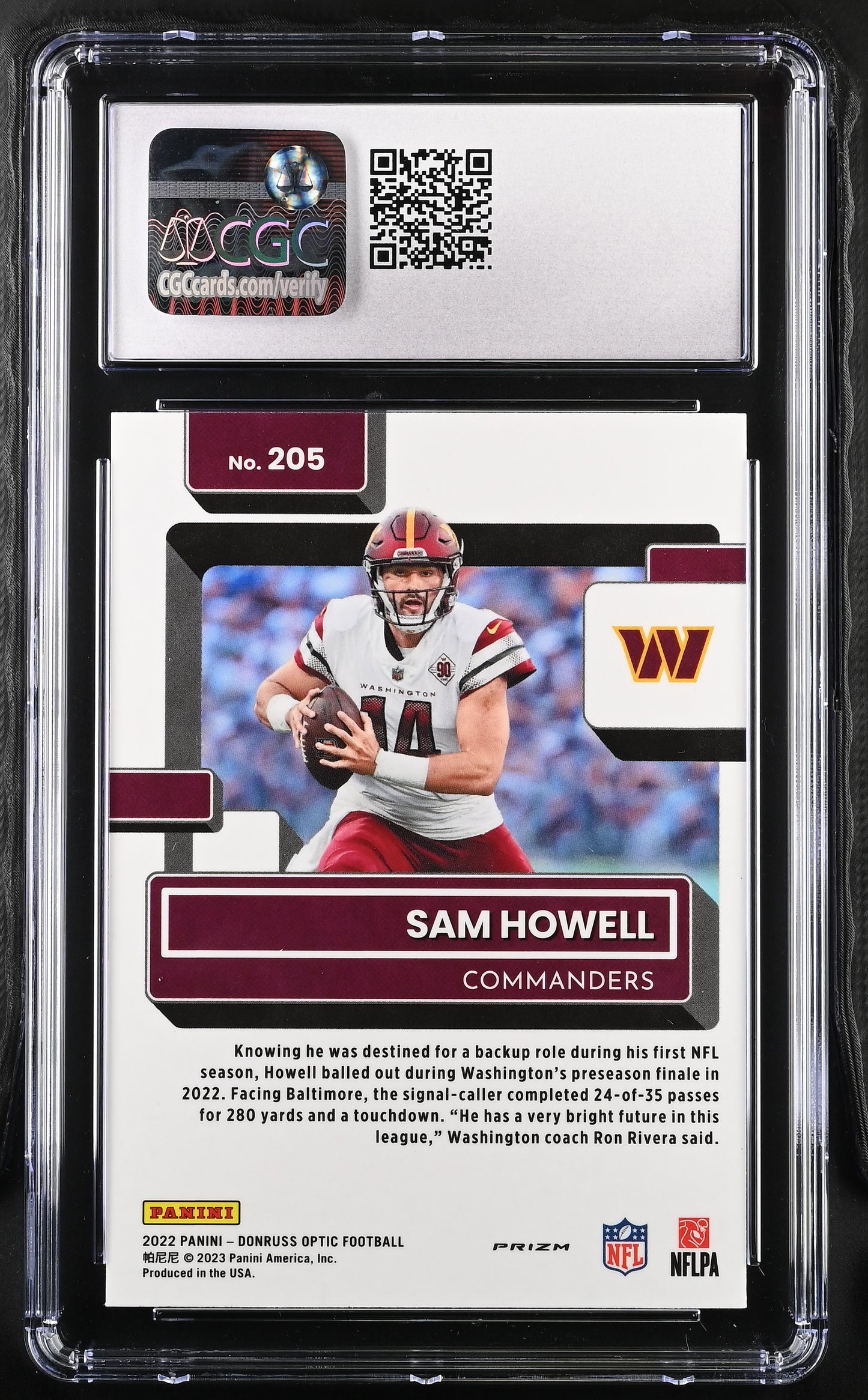 2022 Donruss Optic Sam Howell #205 Fire CGC 9.5 POP 1