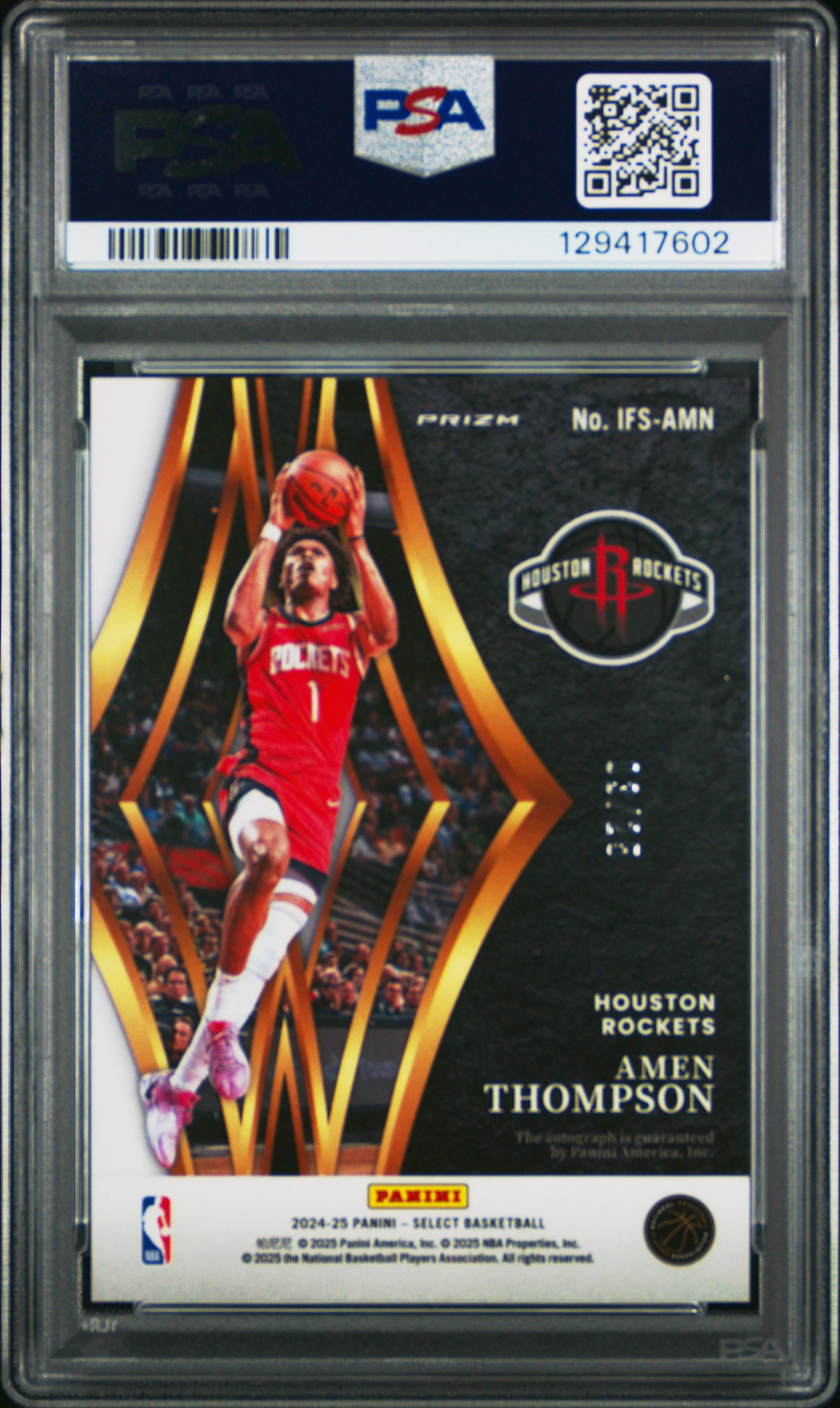 2024 Select In Flight Signatures Amen Thompson #IFSAMN Tie Dye Prizm PSA 10 /25