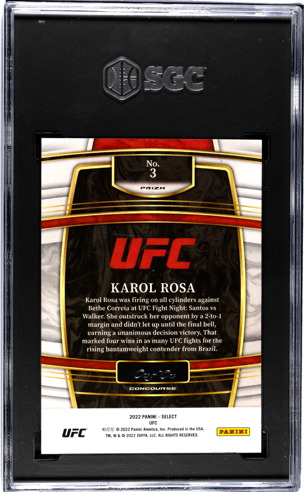 2022 Panini Select Ufc Karol Rosa #3 Black Prizm 1 1 SGC 8.5 POP 1