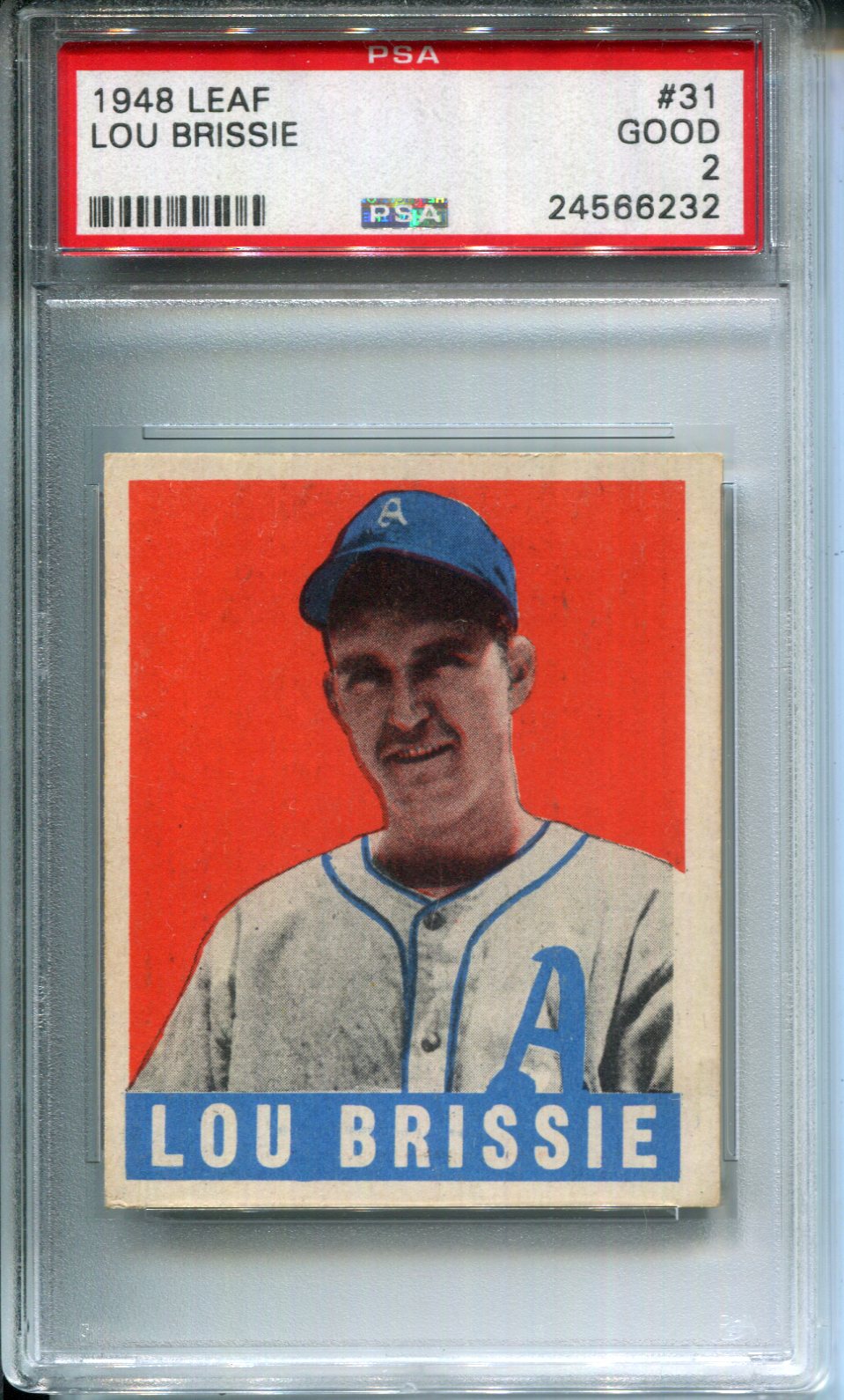 1948 Leaf Lou Brissie #31 PSA 2