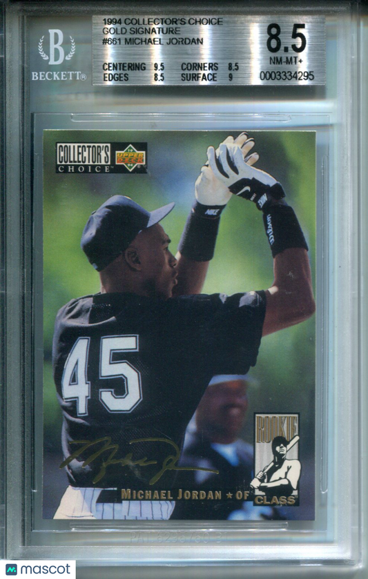 1994 Collector's Choice Rookie Class Gold Signature Michael Jordan #661 BGS 8.5