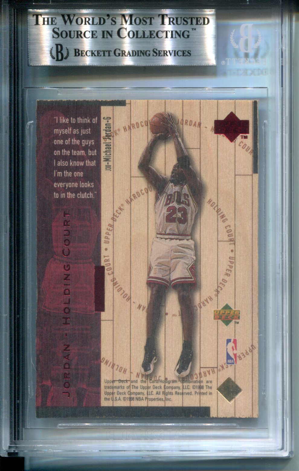 1998-99 Upper Deck Hardcourt Jordan Holding Court Red #J30 /2300 BGS 8.5