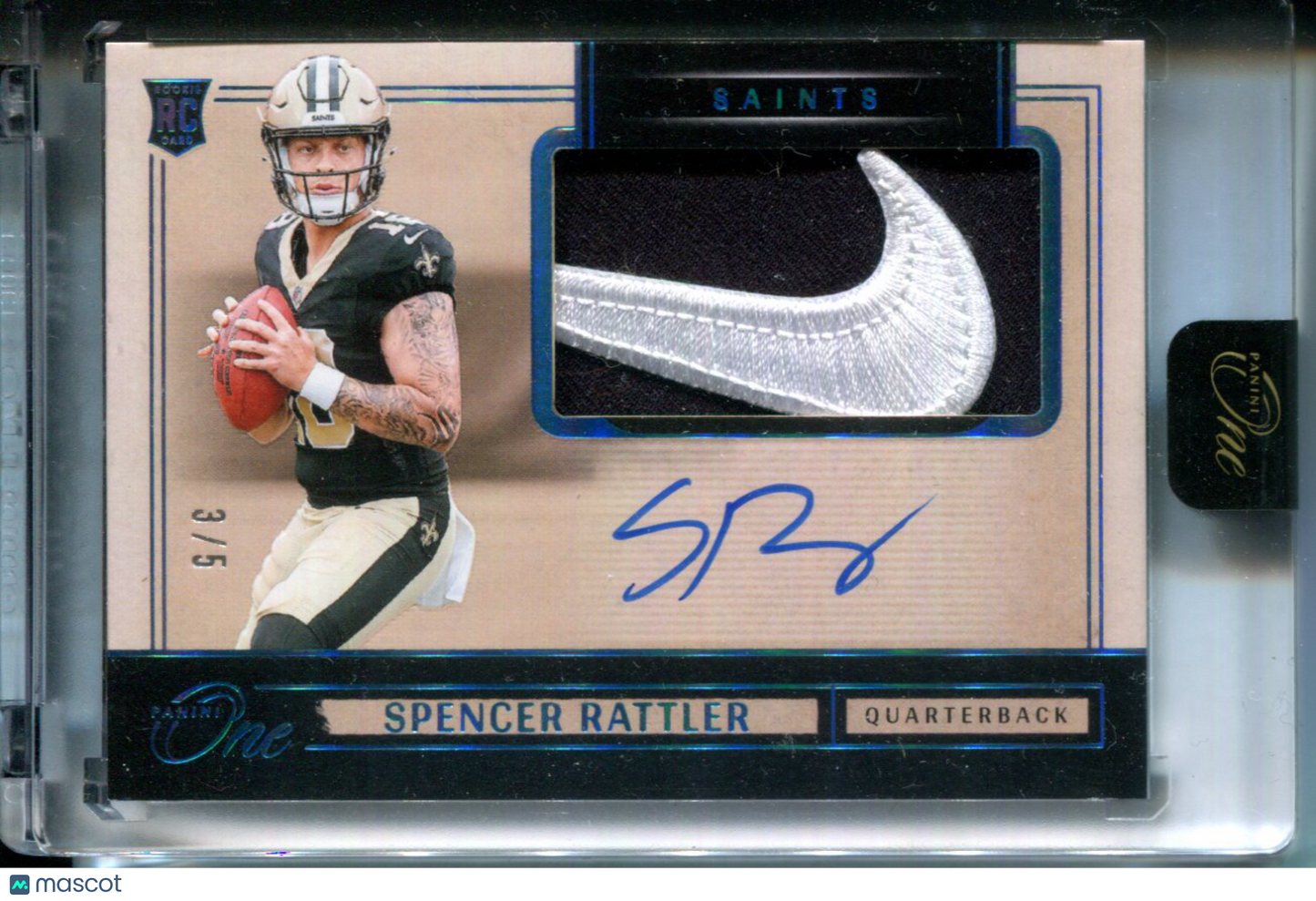 2025 Panini One Spencer Rattler #14 Autograph Patch 3 / 5 RC