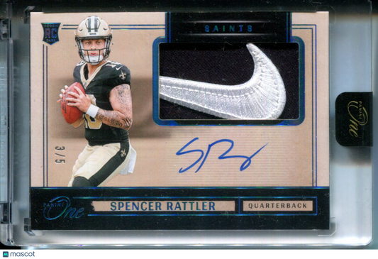 2025 Panini One Spencer Rattler #14 Autograph Patch 3 / 5 RC