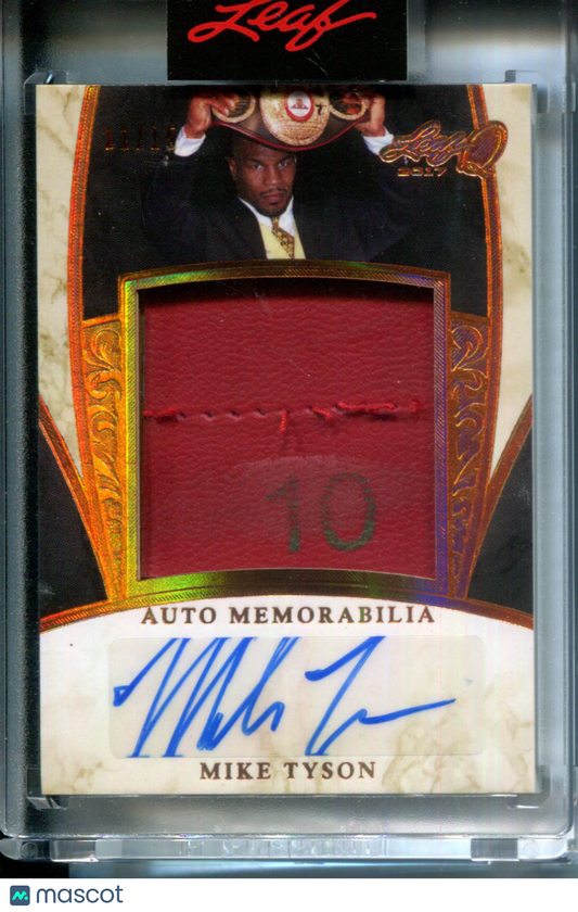2017 Leaf Q Mike Tyson #11/15 AUTO Boxing Glove Game Used Patch