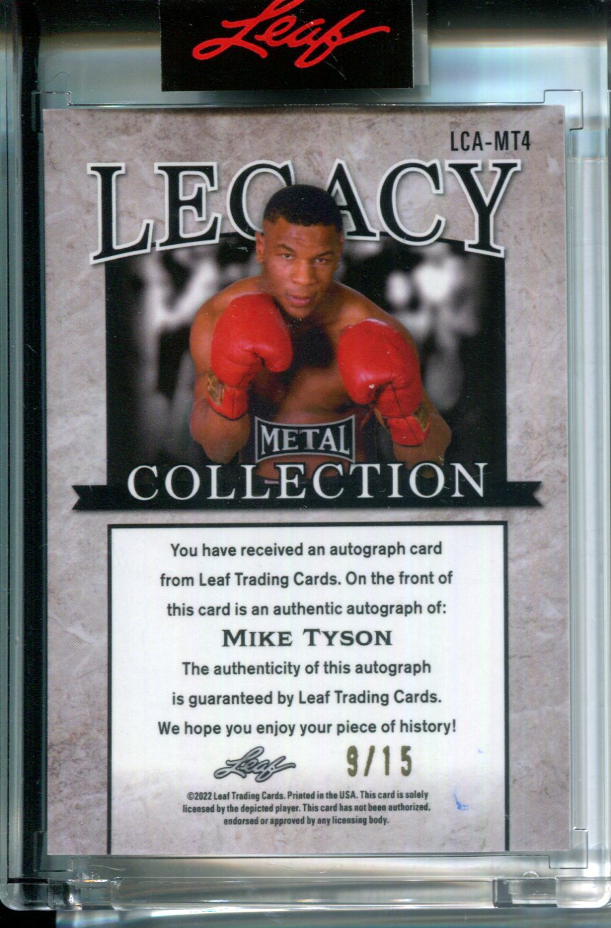 2022 Leaf Metal Legacy Collection Mike Tyson #LCA-MT4 AUTO #9/15 Autograph