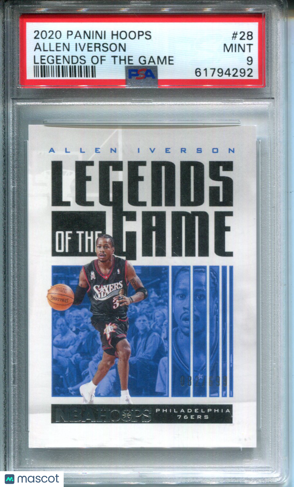 2020 Panini Hoops Legends Of The Game Allen Iverson #28 PSA 9