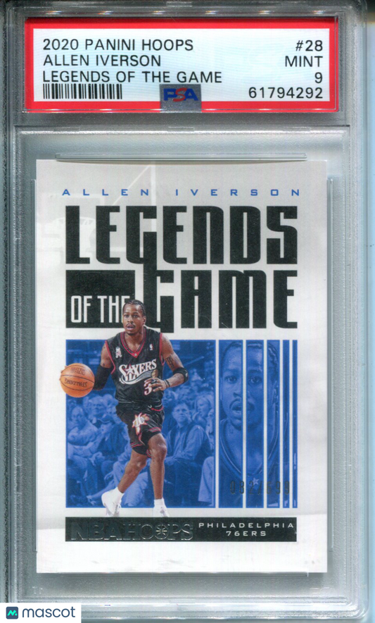 2020 Panini Hoops Legends Of The Game Allen Iverson #28 PSA 9