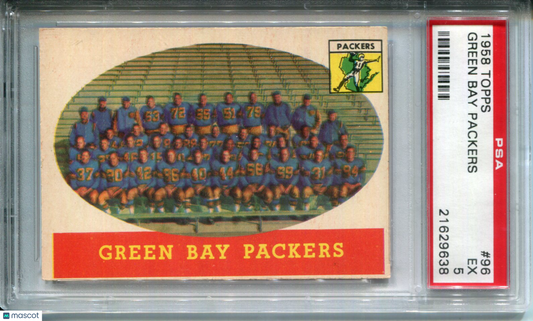 1958 Topps Green Bay Packers Team #96 PSA 5