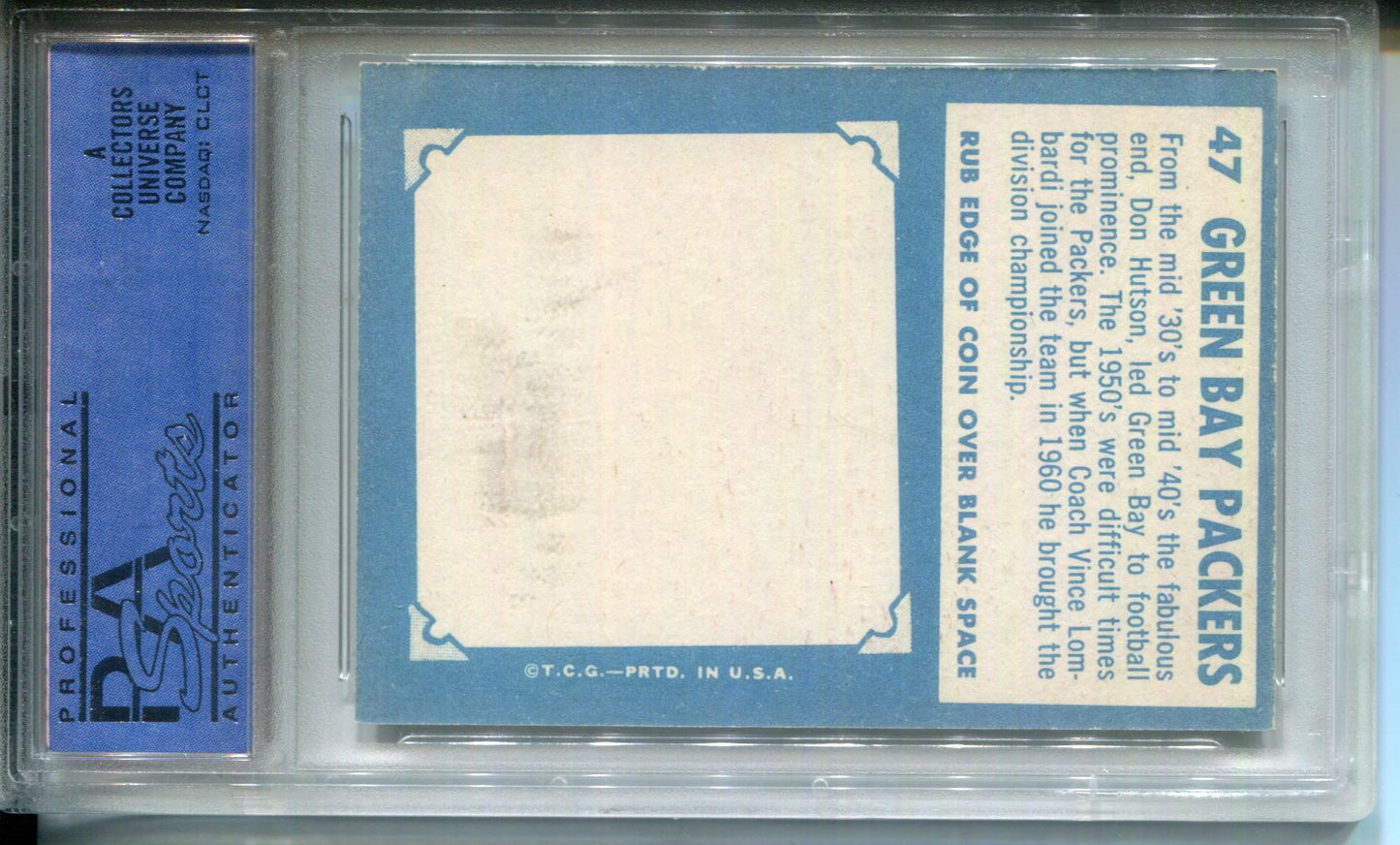 1961 Topps Green Bay Packers Team #47 PSA 8