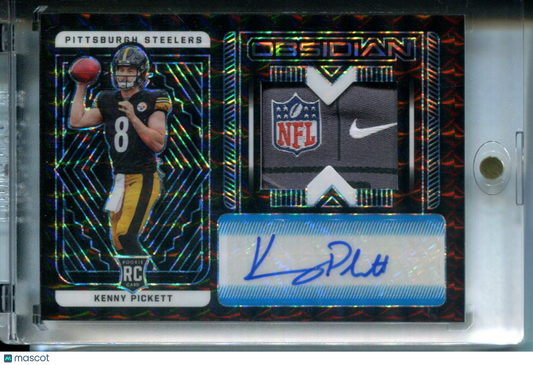 2023 Panini Obsidian Kenny Pickett #211 Nike Swoosh Patch NFL Shield Patch #1/1