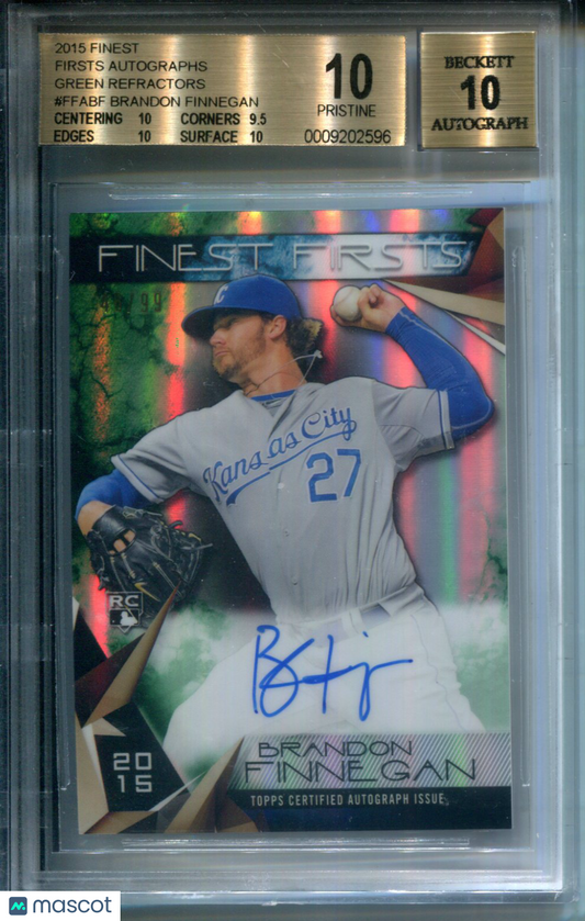 2015 Finest Firsts AUTO Green Refractor Brandon Finnegan #46/99 BGS 10 LOW POP 2