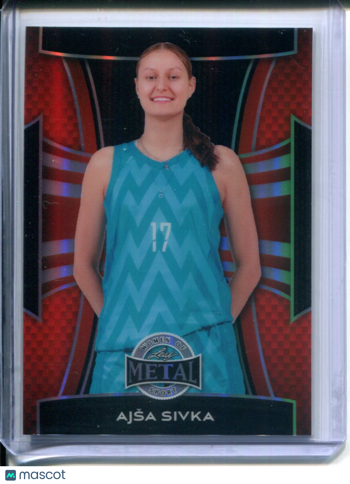 2025 Leaf Metal Women of Sport Ajša Ajsa Sivka #3 Orange PRIZM #7/7 WNBA Chicago