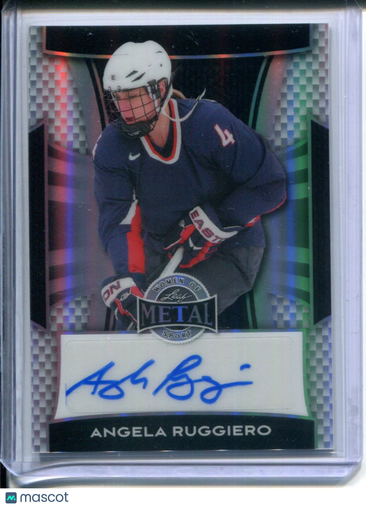 2025 Leaf Metal Women of Sport Angela Ruggiero #5/10 Silver AUTO USA Hockey