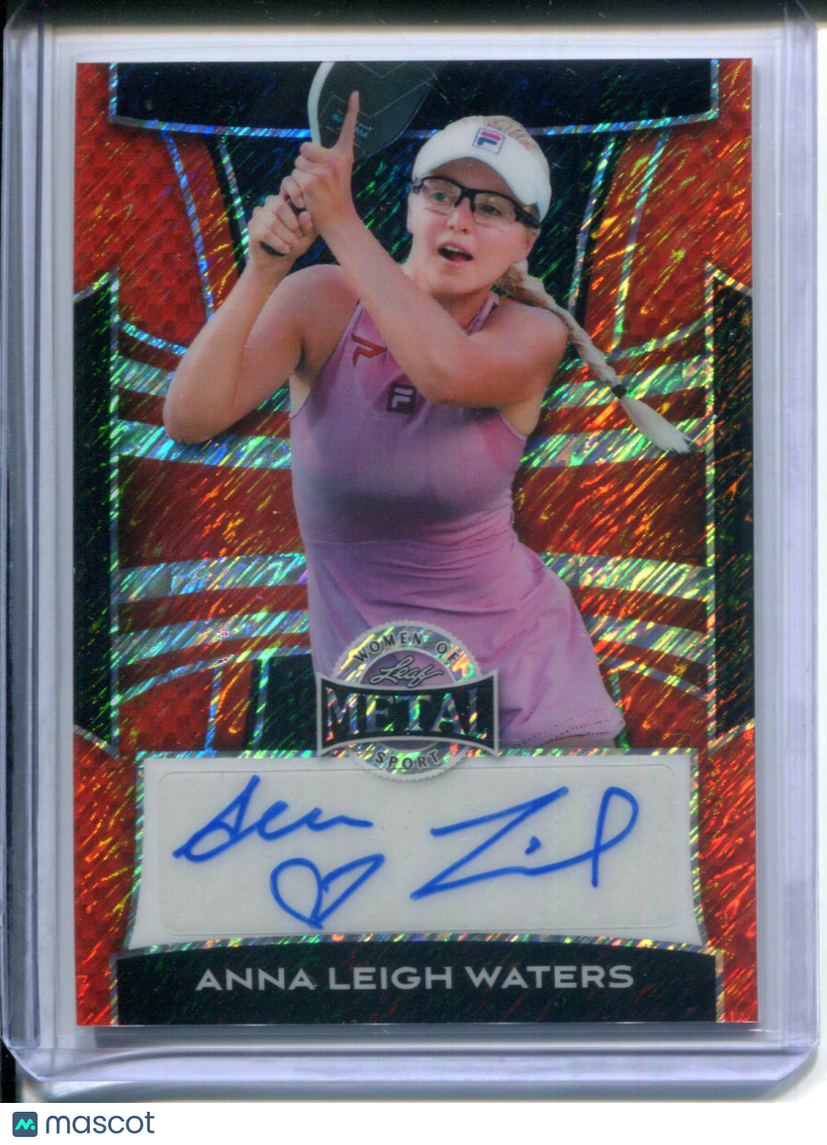 2025 Leaf Metal Women of Sport Anna Leigh Waters #1/1 ORANGE AUTO Pickleball