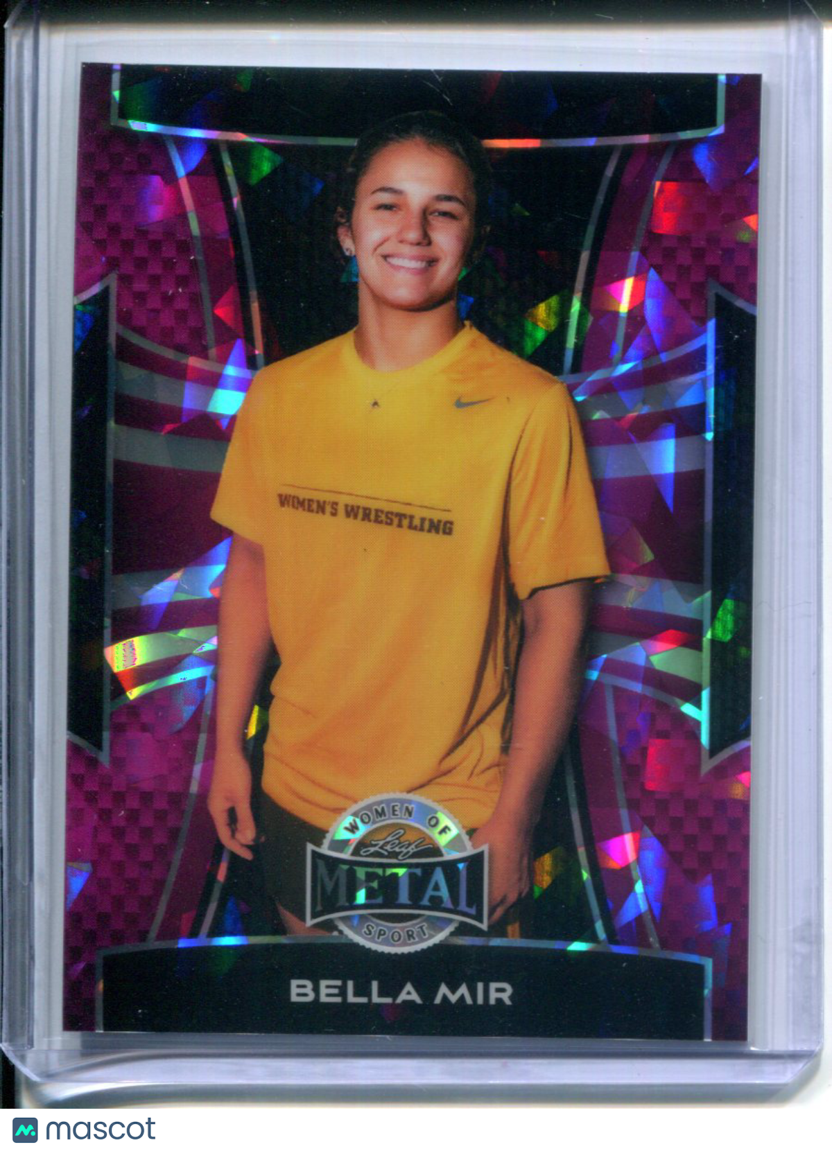 2025 Leaf Metal Women of Sport Bella Mir #15 PINK ICE #1/1 IOWA Wrestling