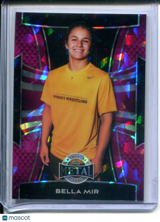 2025 Leaf Metal Women of Sport Bella Mir #15 PINK ICE #1/1 IOWA Wrestling
