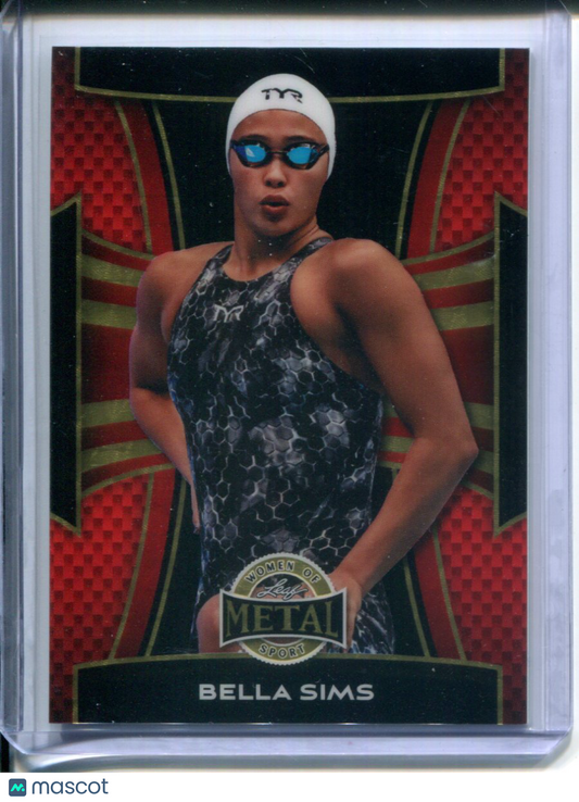 2025 Leaf Metal Women of Sport Bella Sims #1/1 Red Gold Vinyl Superfractor USA