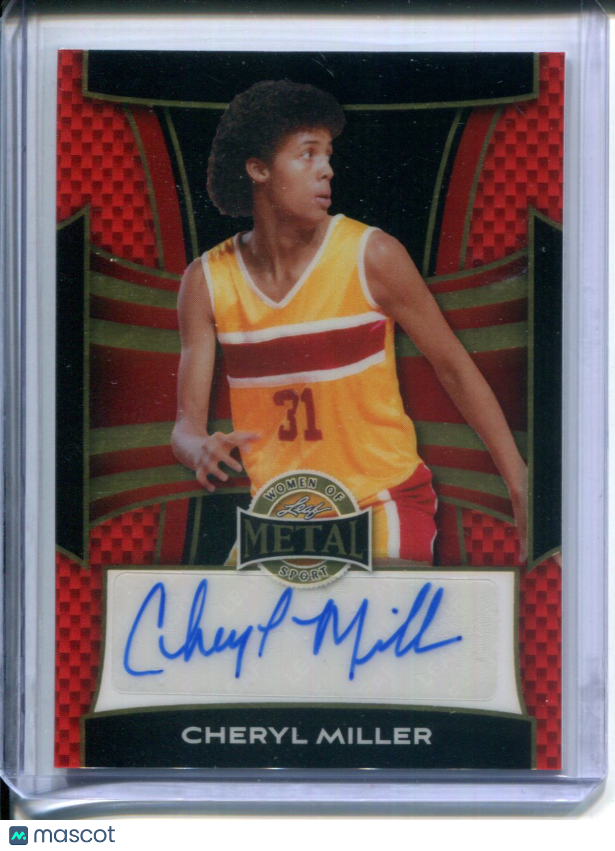 2025 Leaf Metal Women of Sport Cheryl Miller #1/1 Red Gold Vinyl AUTO