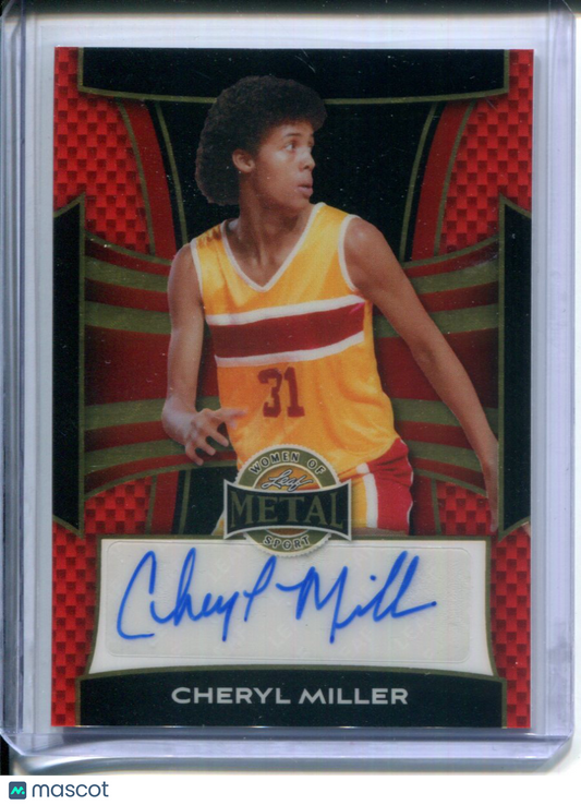 2025 Leaf Metal Women of Sport Cheryl Miller #1/1 Red Gold Vinyl AUTO