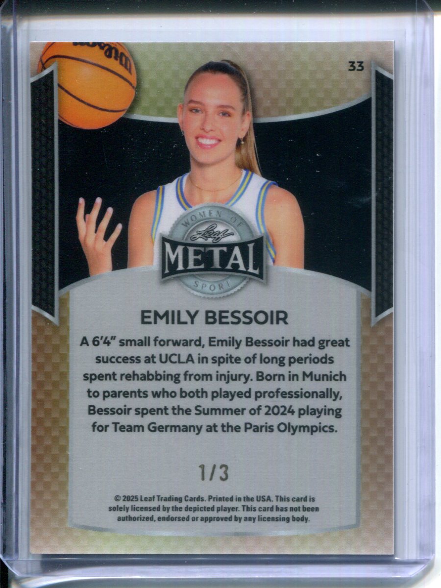 2025 Leaf Metal Women of Sport Emily Bessoir #33 Pink Prizm UCLA #1/3