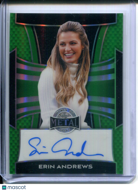 2025 Leaf Metal Women of Sport Erin Andrews Green Prizm AUTO #2/5 ESPN