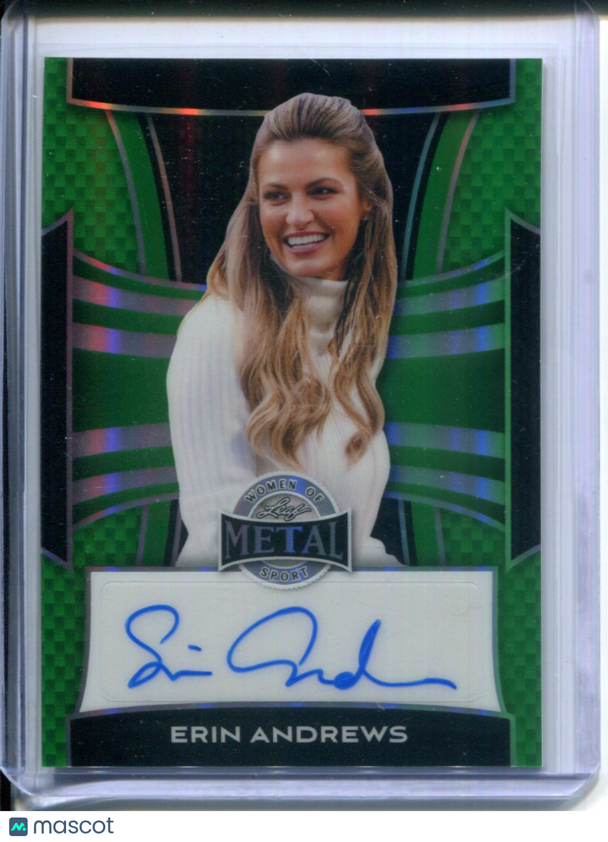 2025 Leaf Metal Women of Sport Erin Andrews Green Prizm AUTO #2/5 ESPN