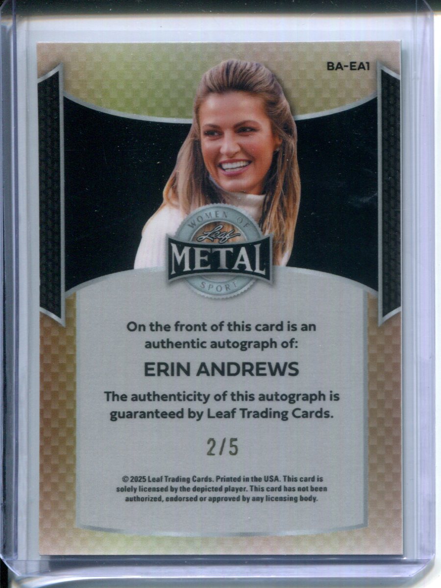2025 Leaf Metal Women of Sport Erin Andrews Green Prizm AUTO #2/5 ESPN